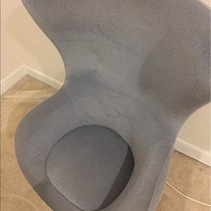 Grey, velvet, armchair